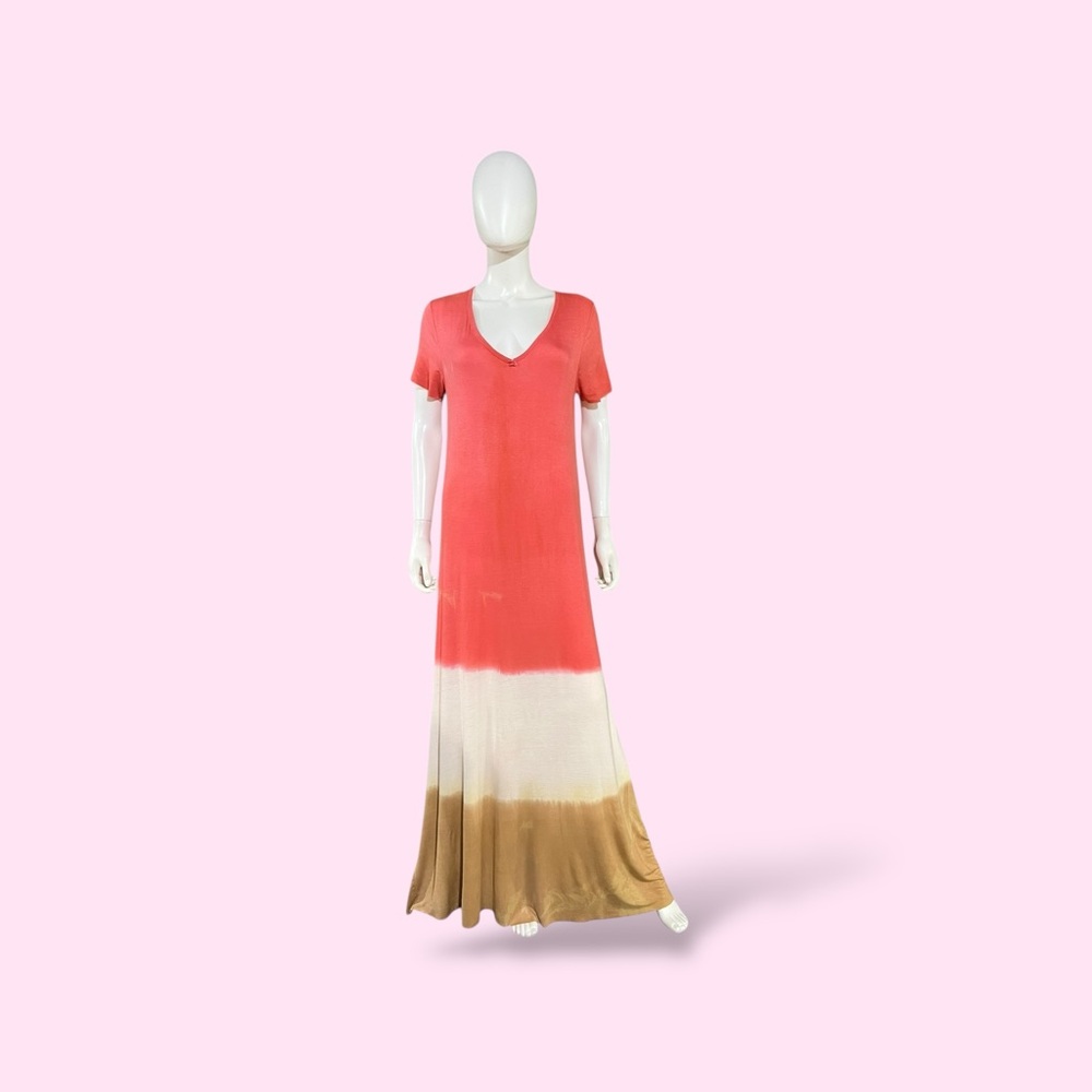 Misslook Multicolred Maxi T-shirt Dress,Small